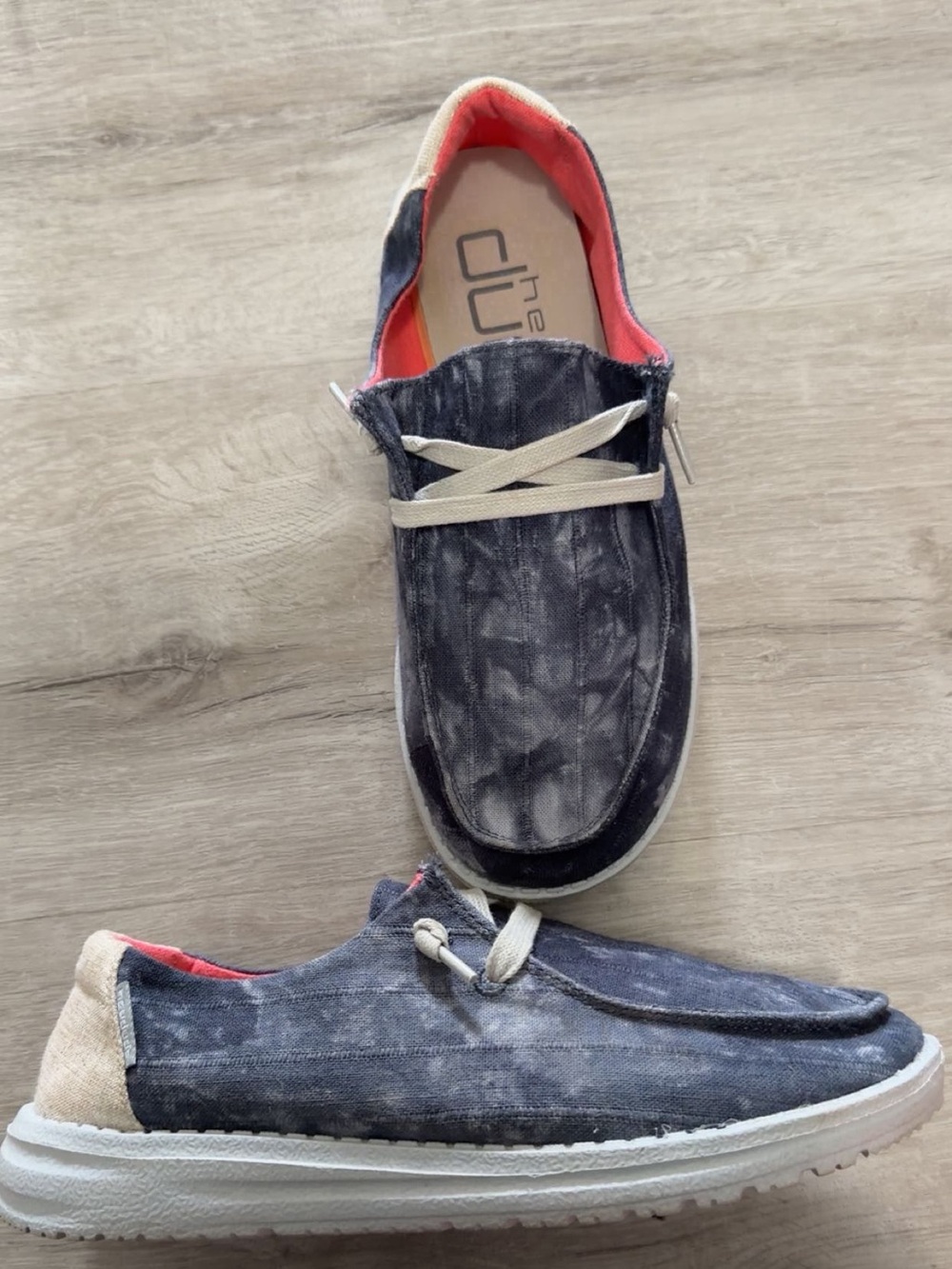 Hey Dude Kids Navy Blue Slip-On Sneakers with Cream Laces